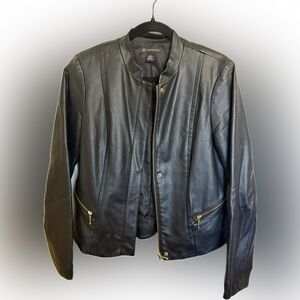INC International Concepts Black Faux Leather Jacket